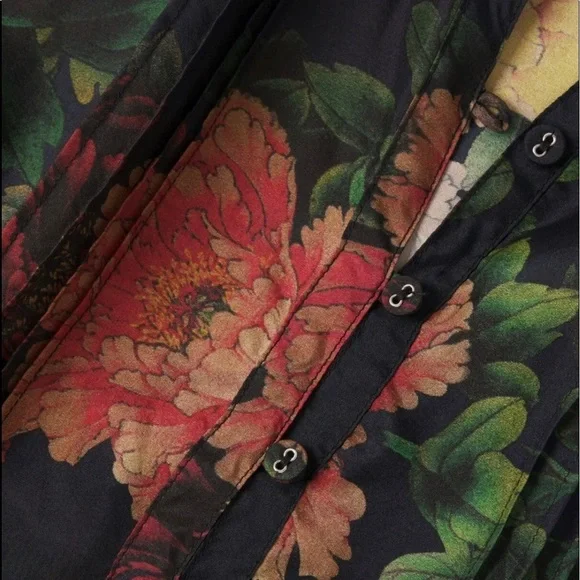 🔥🔥NWT Johnny Was Bayani Colorful Floral Printed Silk Tunic Size Medium - Picture 10 of 13